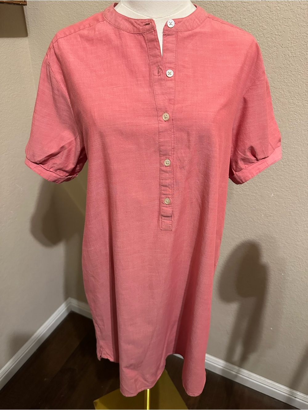 GAP Coral Pink Button-Front Tunic